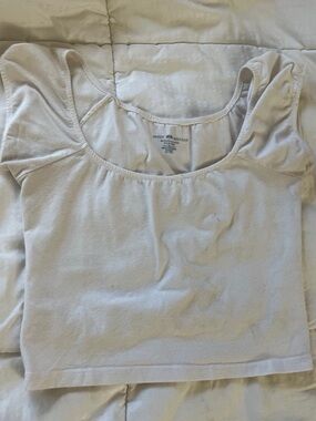 Brandy Melville Cream Scoop Neck Crop Top